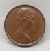 AUSTRALIA 1968 . TWO 2 CENTS COIN . FRILLED NECK LIZARD